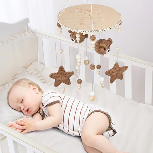 GDGZT Pack Boho Bear Baby Crib Mobile - For Boys & Girls, Bassinet & n Play