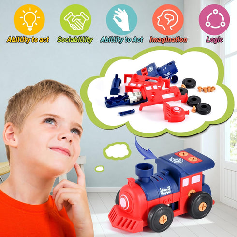 DICROON Set 3+, Take-Apart Electric Building Toys Car, Toddler & Kids Tool with Motor & Electric Drill, STEM