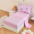 4-Piece Set Set URBONUR Toddler Bedding - Ultra Soft Cartoon Pink Zoo Animals Girls Toddler Comforter - Include