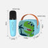 Mini Karaoke Machine for Kids, Portable Bluetooth Speaker with Wireless Microphone, Green Dinosaur Design