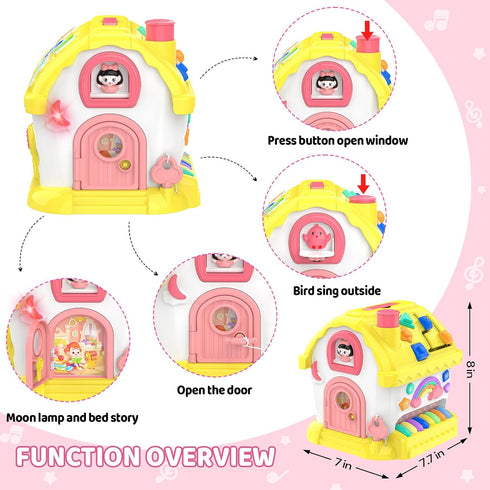 1 12-in-1 6-12-18 1st Montessori Toys for Year Old Girl Gifts, Bilingual Learning & Education Baby Toy Months, Musical