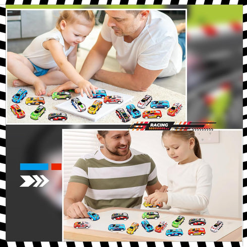 28 3-8, Pcs Pull Back Cars for Kids, Mini Vehicles Toy Bulk Party Favor Racing Cars Toys for Toddlers Boys Girls Ages