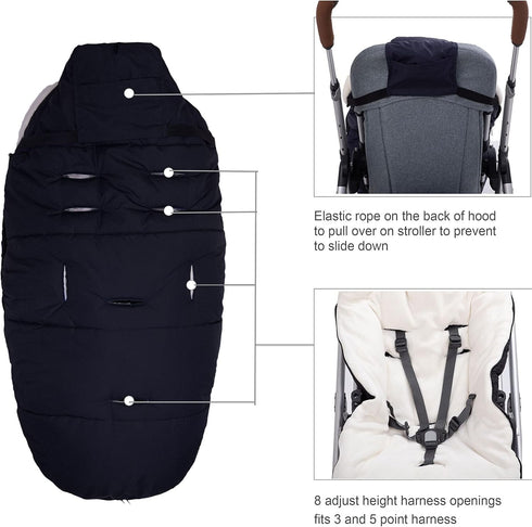 Weatherproof Winter Footmuff for Stroller Toddler, Univerisal Footmuff Infant and Toddler, Outdoor Waterproof Winter