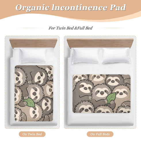 siphylline 52" 34" Cute Cartoon Sloth Brown Extra Large Resuable Baby Bed Pad Highly Absorbent Diaper Changing Pad
