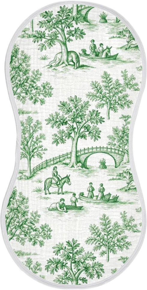 decor gift Cotton Large Burp Cloths for Baby Breathable Euoproean Countryside Green Baby Feeding