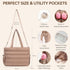 GEMIU Travel Diaper Tote Bag with Silicone Pacifier Case - Large Capacity for Moms