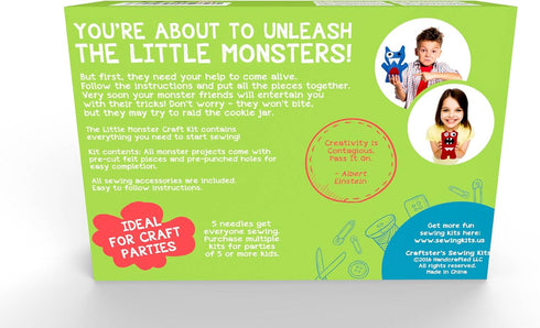 7 13, Little Monsters Beginners Sewing Kit - Awesome Gift for Girls & Boys Ages to Best Educational Craft Kit & Toys