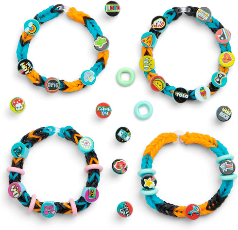 Rainbow Loom Beadmoji 4 Pack Bundle: Besties, Good Vibes, Sweets, Trendy - 4 Rubber Band DIY Charm Kits