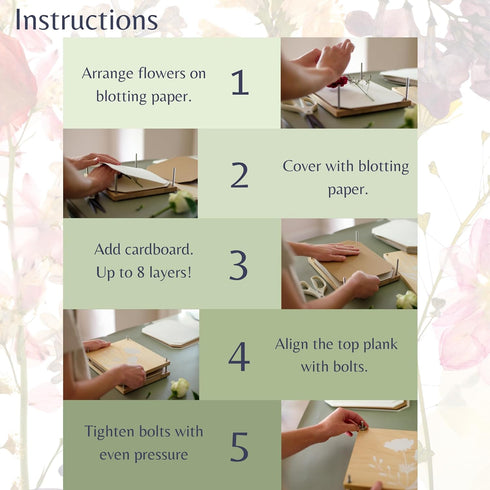 8x10in 8 Flower Press Kit | Durable Hardwood - Flower Preserving Kit Up to layers - Floral Preservation kits for adults