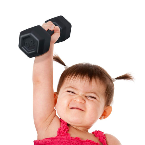 Genuine Fred Buff Baby Dumbbell Rattle Engaging and Sensory Rich Toy, Lightweight and Easy to Hold, Fun Gift