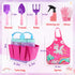 Set 3 4 5 6 7 8+ Kids Gardening Tool - Garden Tools for Kids with Shovel Trowel Rake Apron Gloves Watering Can and Tote