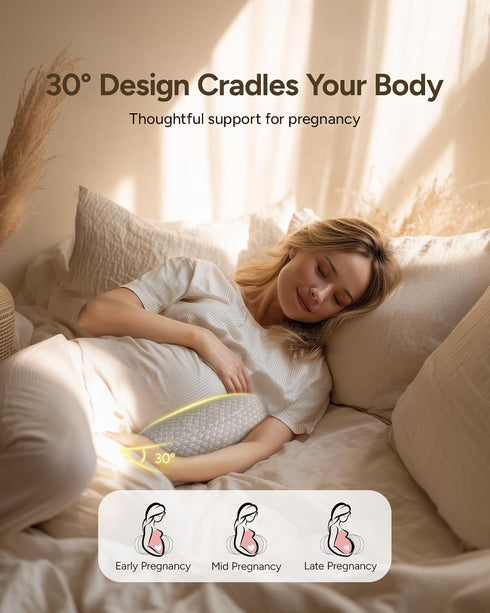 cozyyeah Pregnancy Wedge Pillow for Sleeping, Adjustable Maternity Pillow for Side Sleepers, Supports Back, Belly