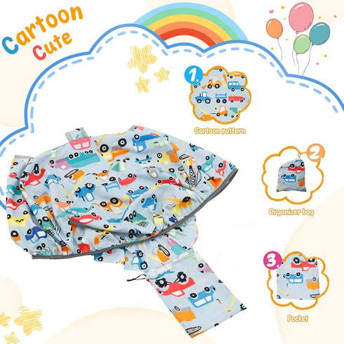 blackonvlm Shopping Cart Cover for Baby, Farmers Market Veggies Polyester Cloth Cart Cover, Cartoon Style, Fold'n Roll