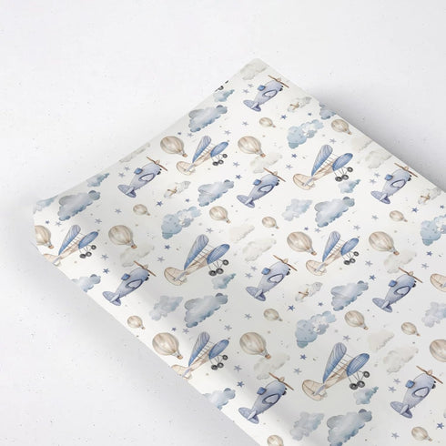KuphiL10C Plane Hot Air Balloon Transportation Pattern Baby Changing Pad Cover, Unisex Aircraft