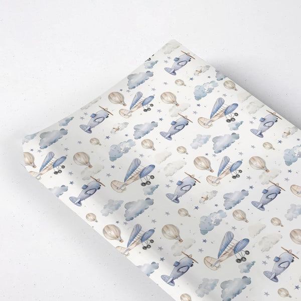 KuphiL10C Plane Hot Air Balloon Transportation Pattern Baby Changing Pad Cover, Unisex Aircraft