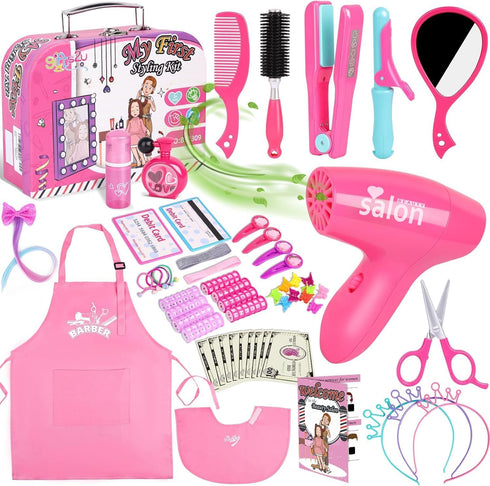 Gifts2U Hair Salon Toys for Girls, Girl Beauty Salon Playset Pretend Hair