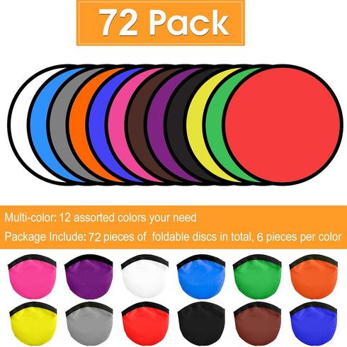 Mototo Foldable Flying Disc Fans with Bag, DIY Creative Handheld Fabric Fan for Fun Party Favors and Outdoor Activities
