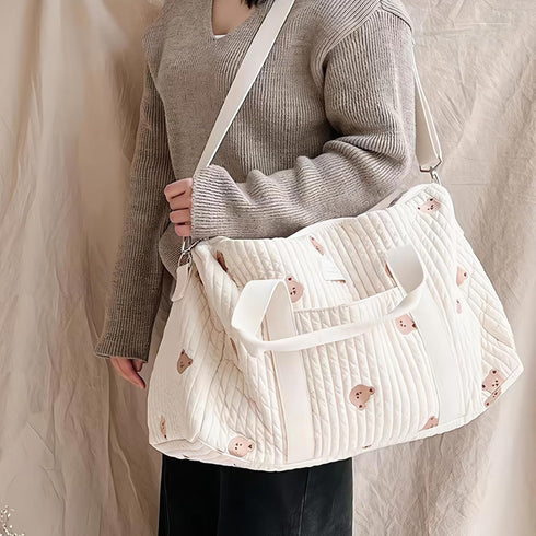 SONARIN Mummy Large Capacity Embroidery Diaper Bag Tote,Lightweight Travel Duffel Bag Messenger Bag Nappy Changing Bag