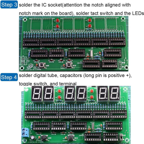 DIY Electronic Clock Kit, 6 Bit Digital Circuit Soldering Kit for Skill Contest Training Materials