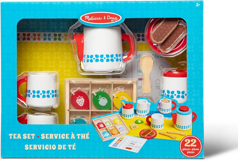20-Piece Set Melissa & Doug Steep and Serve Wooden Tea - Play Food and Kitchen Accessories