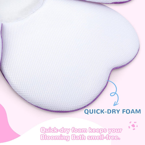 Pink Butterfly Baby Bath Pad - Soft Non-Slip Bathtub Mat for Newborns & Infants, Waterproof Bath Cushion with Flower