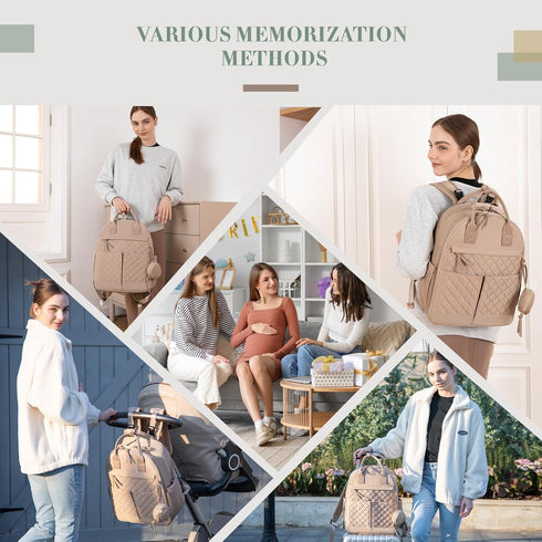 Backpack Bags,18 Diaper Bag Baby Bags with Changing Pad Large Newborn Maternity Pockets,Insulated Pockets,Stroller