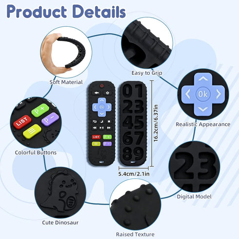 Teething Relief Toys for Babies 3-12 Months, Silicone Remote Control Teether Bath Toys for Newborn Infant Boy Girl