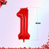 40 Inch Red Number Balloons Mylar Foil Helium Digital Balloons for Baby Shower 1st Birthday Party Decor Supplies