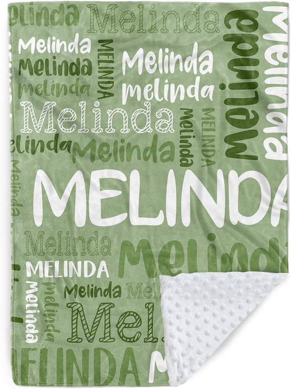 KAINSY Personalized Baby Blanket, Custom Name Baby Blanket for Boy Girl, Double