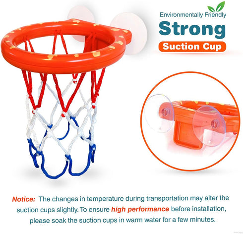 Bath Toys, Bathtub Basketball Hoop for Toddlers with 4 Soft Balls, Mold Free & Strong Suction Cup