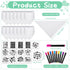 Jutom 38 Pcs DIY Baby Bibs Decorating Sets Includes 14 White Baby Bibs 10 Fabric Paint Markers 14 Stencils, 2 Ply Cotton Drool Bibs Plain Baby Shower Game Gifts for Boys Girls Gender Reveal Party