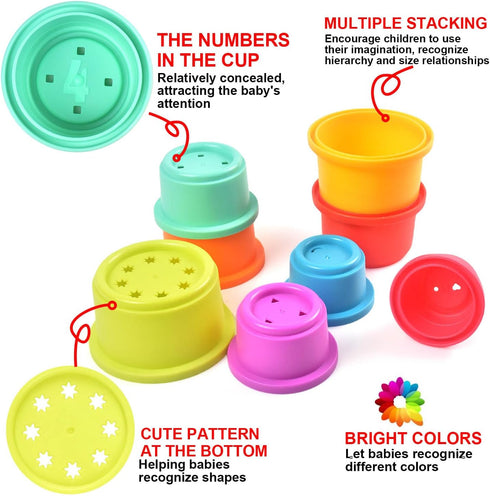 Baby Stacking Nesting Cups Toys, Montessori Toys for Toddlers 6+ Months (617-97)