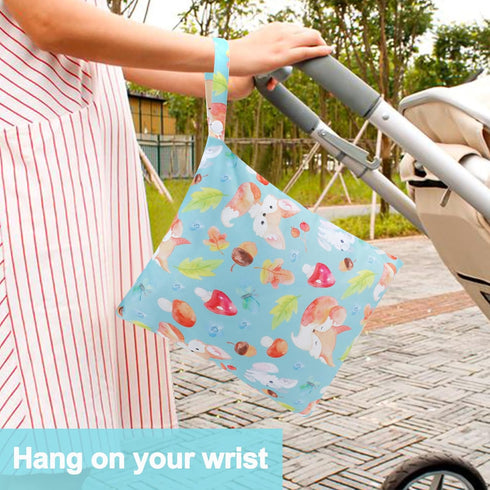 HAIJSEVR 2 Pack Waterproof Wet Bag, Cloth Diaper Wet Dry Bags with Zipper, Washable Travel Bags for Stroller Daycare