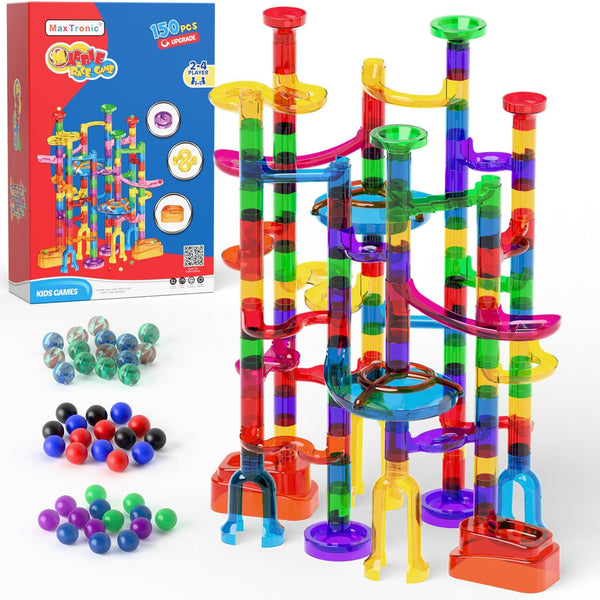 Marble Run, 150 Pcs Marble Maze Race Building Blocks Toy Game &