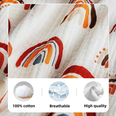 FIGEPO 2 Pack 100% Muslin Nursing Pillow Cover Cotton Boho Neutral Stretchy Removable Baby Nursing Covers