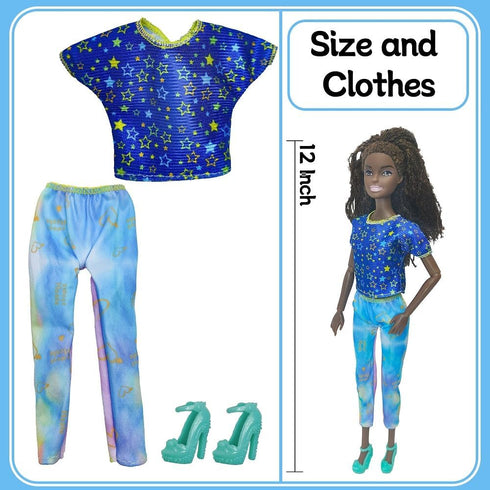 Set, 12 Inch Fashion Dolls Stylish Twin Doll Toy, Trendy Outfits for Fashionable Play, Perfect Good Gift