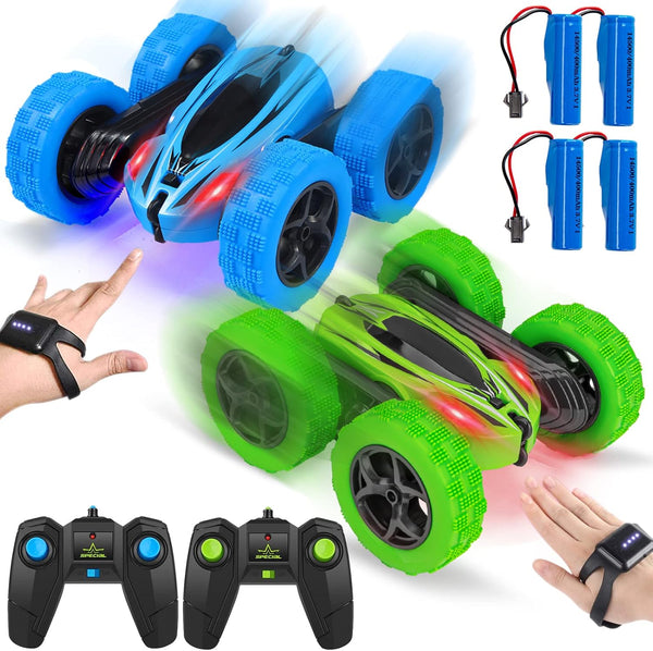2-Pack RC Stunt Car - Gesture Sensor, 4WD, Double Sided, 360 Degree Rotating, Tumbling, High Speed
