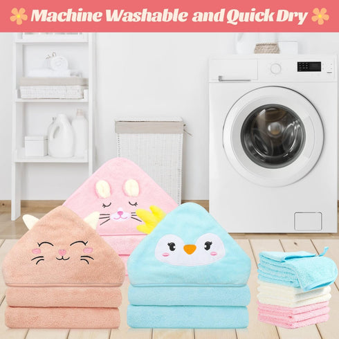 Sublaga 12 3 9 32x32 PCS Hooded Baby Towels, Soft Baby Towels, Absorbent Baby Bath Towels, PCS Baby Towels, and PCS
