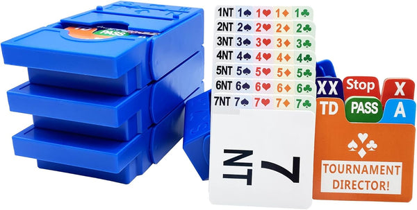 Bridge Bidding Boxes Set of 4 - Easy to Carry and Store for Bridge Players, Includes Waterproof Plastic Cards