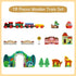 18 Set 3+, 4 Joqutoys Piece Train for Toddlers, Wooden Take-Along Tabletop Railroad for Kids Age Portable Durable Train