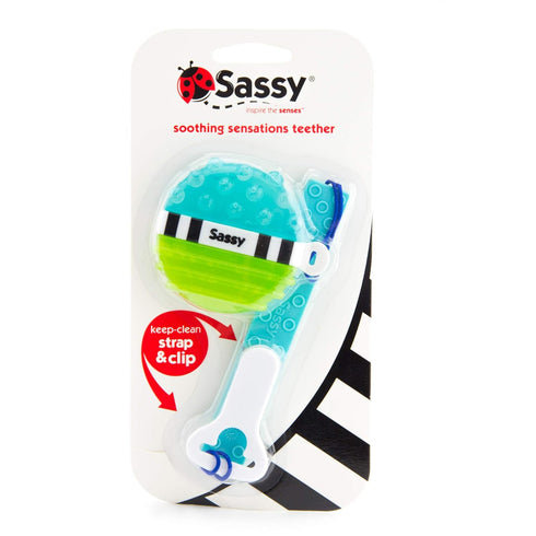 Sassy Teether with Flexible Strap & Clip for Soothing Relief
