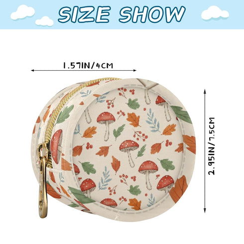 PYBUG Mushroom Round Pacifier Storage Case, Polyester & TPU Lined with Hook Buckle, Pacifier Container Box for Baby