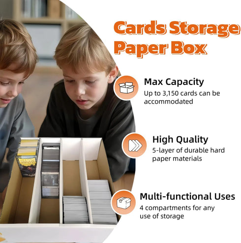 Generic 4 Set 3150 Count 4 Sports Card Storage Boxes Bulk Card Trading Cards Collection Box Cardboard Card Storage Box