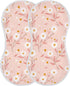 decor gift 4 Pack 22x11in Cotton Burp Towels for Baby Soft Touch White Sunflower Pink Baby wash Cloth for Unisex Babies