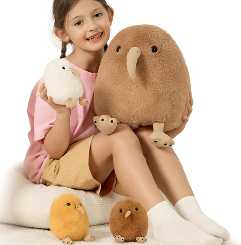 Mommy 3 Playset MorisMos Plush Kiwi Bird Toys for Kids, Realistic Kiwi Bird Stuffed Animal with Baby Chicks, Soft