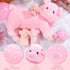 Honoson Nurturing Pig Stuffed Animal with Babies, Soft Plush Set for Toddlers, 4 Magnetic Baby Pigs