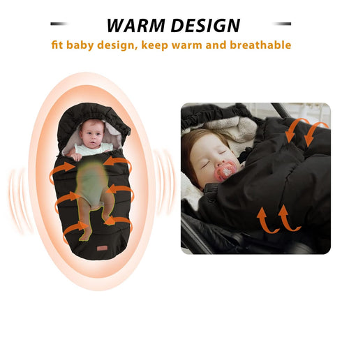 LAT Baby Universal Bunting Bag - Waterproof Toddler Footmuff for Cold Weather