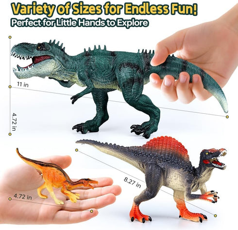 3-5 5-7, 14PCS Set 6 8 2 3 4 5 Drefirsa Dinosaur Toys for Kids Big Realistic Dinosaur Figure with Jumbo & Small