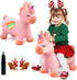 Bouncy Horse Unicorn Toys, Inflatable Bouncing Animal Hopping Toys, Outdoor Indoor Ride