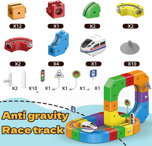 Niville Sets,Building Sets,Gravity 3D 3 4 5 6 7+ (51PCS-one Electric Magnetic Train Track Toy Train TrackMagic Cars